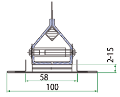 Barre de lest à
nivellement sans
barre palpeuse, en
plafond.